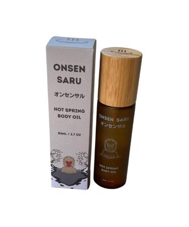 Hot Spring Body Oil - Japanese Onsen Saru - Scents of Snow Japanese Matsu Pine and Cedar Wood - 80 ml (8 oz)