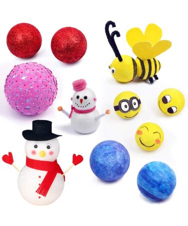 Crafare 40pc 3 Inch Craft Foam Balls Bulk - Smooth Polystyrene Foam for DIY Arts, Crafts, and School Projects - Buy Online on GoSupps.com