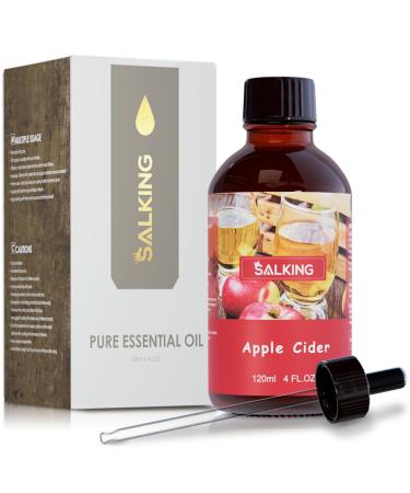 SALKING Apple Cider Essential Oil 120ml Premium Fragrance Oils for Diffuser Candle Scents for Candle Making Soap Making Supplies Autumn Scented Diffuser Oil Halloween Thanksgiving Gift