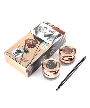 2 In 1 eyebrow pencil & eyeliner waterproof durable eyebrow eyeliner cream smoky eyes makeup cosmetic tool brown + black