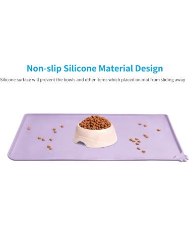Buy Audwud Silicone Waterproof Pet Feeding Mat - Anti-Slip Dog & Cat Bowl Mat 53x38 cm - Hibiscus Design - Buy Online on GoSupps.com