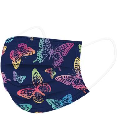 Goddess Accent 50PCS Disposable Face_Mask Floral Tie Dye Printed Protection Face Covering for Adults Women - Buy Online on GoSupps.com