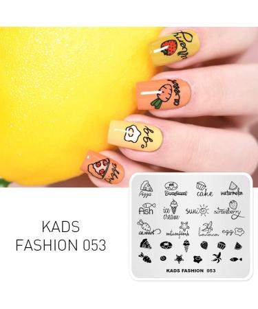 Nail Stamping Plate Fashion Food Fruit Summer Cake Fish Ice Cream Theme Multi-Pattern Stamp Print Image Stamp Template Nail Art for Nail Design 6# - Buy Online on GoSupps.com