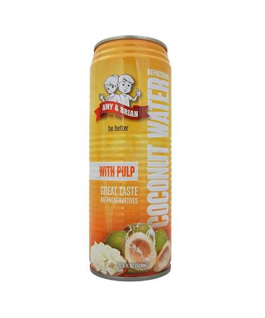 Amy & Brian Coconut Water with Pulp, 17.5 Fl Oz (Pack of 12)