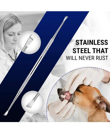 Pet Teeth Cleaning Tool 6.5 Inch Stainless Steel Double Header Plaque Remover for Cats & Dogs - Rust-Resistant | By Majestic Bombay - Buy Online on GoSupps.com