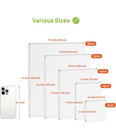 18 Pack Canvas Panels for Painting - 100% Cotton, Acid Free, Bulk Primed Canvas Boards in Various Sizes - Ideal for Acrylic, Oil, Watercolor Paints - Perfect for Artists, Kids, Students - Buy Online on GoSupps.com