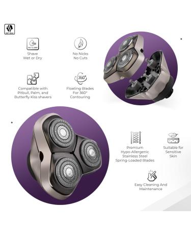 Skull Shaver Forte PRO 3 Head Replacement Blade | Premium Electric Shaver Replacement Heads for Superior Shaving Experience - Buy Online on GoSupps.com