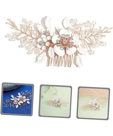 DOITOOL Hair Combs for Women Wedding Hair Comb Tiara Decor Rhinestone Hair Comb Wedding Hair Accessories Flower Hair Comb Rhinestone Hair Accessories Leaves Headgear Veil Bride - Buy Online on GoSupps.com