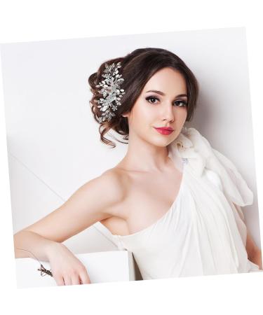 Mikinona Rhinestone Tuck Comb Flower Side Comb Side Combs Bridal Hair Comb Weeding Bride Hair Accessories Wedding Accessories Hair Comb for Women Rhinestone Leaf Hairpin Hair Jewelry Metal - Buy Online on GoSupps.com