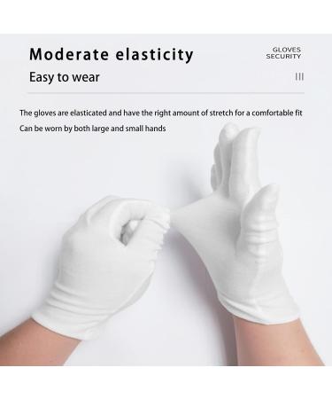 Dinghaole 5 Pairs of Cotton Gloves White Eczema Cotton Moisturising Gloves for Dry Hands Also Enjoy Three Different Sizes for Men Women and Children Breathable Washable Stretchable Gloves - Buy Online on GoSupps.com