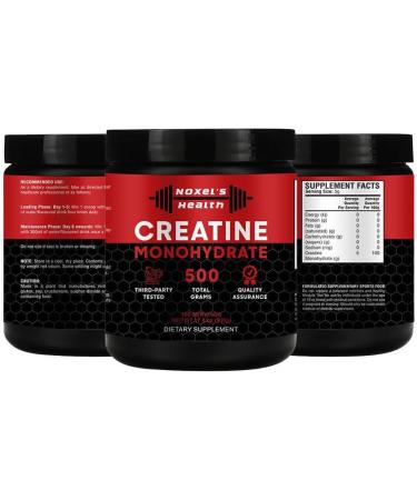 Noxel's Health Creatine Monohydrate Powder - 100 Servings 5g Micronized Creatine for Muscle Building & Pre Workout 500g (1.1 lbs) - International Shipping Available - Buy Online on GoSupps.com