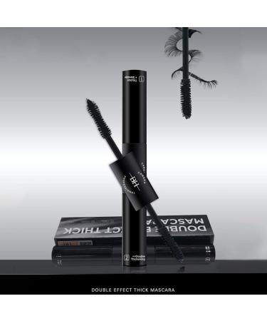 Mimore Double Effect Thick Mascara Natural Thick Waterproof Makeup Mascara Thick Thickening Lengthening False Eyelash Effect Mascara Black Mascara No Smudging Lasting All Day - Buy Online on GoSupps.com