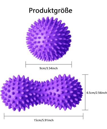 Massage Ball Set - 9cm Hedgehog Massage Ball & 15cm Foot Roller for Stress Relief & Muscle Relaxation - International Shipping - Buy Online on GoSupps.com