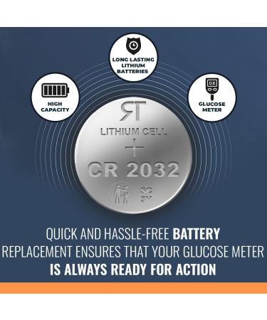 Rome Tech CR2032 Batteries for Blood Glucose Monitors - Compatible with 2B Comfort AUVON I-QARE DS-W & BeneCheck | Long-Lasting CR 2032 Battery for Accurate Blood Sugar Monitoring - Buy Online on GoSupps.com
