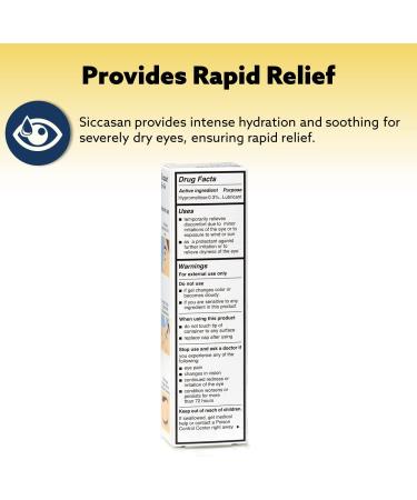 Siccasan & Siccaforte Eye Gel for Dry Eyes - Intensive Carbomer & Dexpanthenol Formula | Hydrating Corneal Gel & Lubricant | Night & Day Use | Soothes Sore and Red Eyes - 0.35 oz (Pack of 2) - Buy Online on GoSupps.com