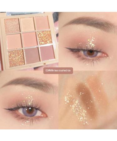 Eyeshadow Makeup Palette | 9 Colors Matte Eye Shadow Powder - Matte Shimmer Eyeshadow Palette Long Lasting Blendable Make Up Eye Shadows Cosmetics Kit Aezon 7184-02# Milk Tea Crushed Ice - Buy Online on GoSupps.com