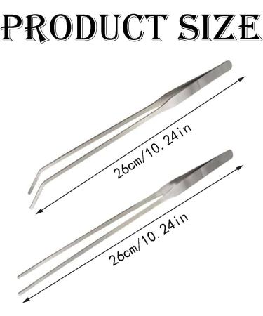 2PCS Long Tweezers Reptile Feeding Tongs Tip Tweezers Curved Tweezers Blunt Tweezers Suitable for Gardening Work Cooking LABS Aquarium Plants Clip Water Grass Tweezers - Buy Online on GoSupps.com