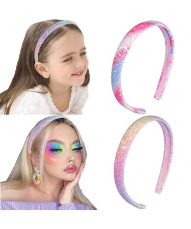 Fashband Girls Headbands Sequins Hair Band Sparkly Hair Hoop for Children Teens Daily Wearing Gift Party Decoration (Pink)