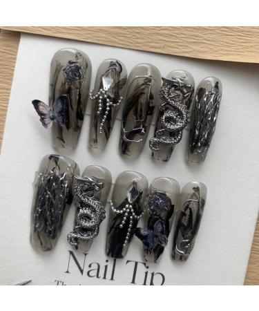 Handmade Nail Wearing Chinese Style Nail Beauty Dragon's Descendants: Fake Nail and Patch Nail Enhancement (Size : S) - Buy Online on GoSupps.com