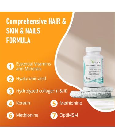 Lyvv Hair&Skin&Nails Formula with Collagen Keratin Hyaluronic Acid Methionine Biotin and More - 60 Capsules - Buy Online on GoSupps.com