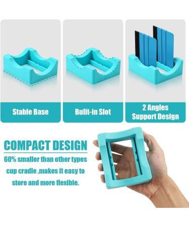 Silicone Cup Cradle with Built-in Slot for Crafting Tumblers - Vinyl Decal Application Tool with Felt Edge Squeegee - Tumbler Supplies - Buy Online on GoSupps.com