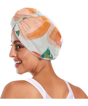Super Absorbent Peaches Fruit Hair Towel 2 Pack - Quick Dry Hair Turbans for Women & Girls - Buy Online on GoSupps.com