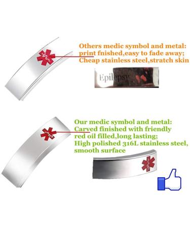 Free Customized Surgical Steel Medical Alert Allergy Bracelet - Adjustable ID Bangle for Emergency Aid - Shop Internationally - Buy Online on GoSupps.com