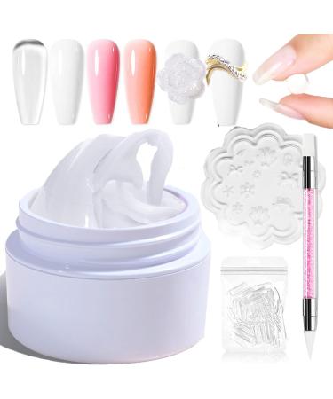 Nailgil Solid Builder Gel - Solid Builder Gel for Nail Polish Solid Nail Glue Gel 3D Nail Sculpture Gel with Tool Set Salon DIY at Home White 15 g