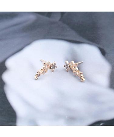 Bohemia Star Climber Earrings - Gold Crystal Festival Jewelry for Women & Girls - Buy Online on GoSupps.com