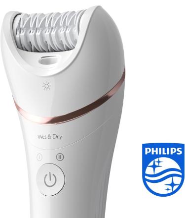 Philips Epilator Series 8000 - Wireless Wet & Dry Hair Removal Device for Legs & Body | 8 Accessories Included (Bre735/00) - Buy Online on GoSupps.com