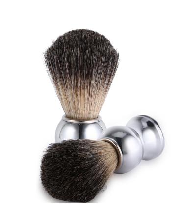 Premium Badger Hair Shaving Brush - Natural Skin-Friendly Brush with Silver Plastic Handle for Perfect Shave | Buy Internationally - Buy Online on GoSupps.com