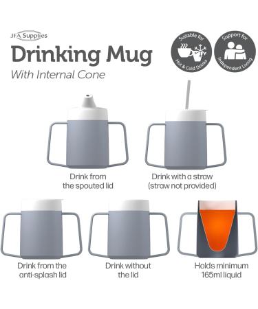JFA Supplies 2-Handle Grey Adult Drinking Mug 165ml | Non-Spill Sippy Cup - Buy Online on GoSupps.com