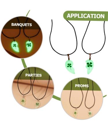 Abaodam 2 Pairs Four Leaf Necklace Greenery Decor Irish Bead Necklace Delicate Necklace Girl Lovers - Buy Online on GoSupps.com