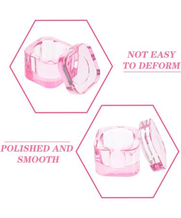 minkissy Nail Dappen Dish Crystal Glass Manicure Nail Cup Nail Liquid Cup with Lid for Acrylic Nails Pink - Buy Online on GoSupps.com