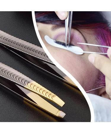 Slanted Stainless Steel Eyebrow Tweezers - Anti-Skid Sharp Tweezers for Facial Hair - Buy Online on GoSupps.com