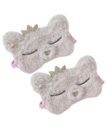 2 pi ces Masque de Sommeil Cache-yeux Doux Peluche Bloquant Lumi re pour Voyage Domicile et D tente Prot ge Yeux Fatigue et Lumi re