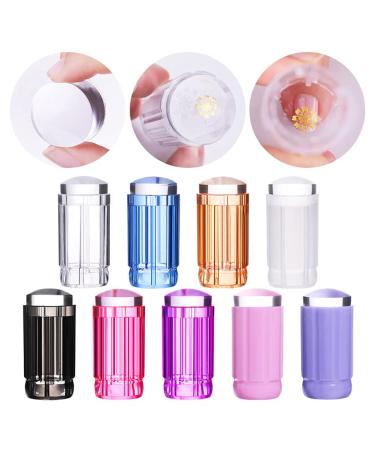 Herbest Nail Stamp & Scraper - DIY Nail Art Tool for Women & Girls | Transparent Silicone Print Heads for Manicure - Home Salon Fingernail Design Additives - Buy Online on GoSupps.com