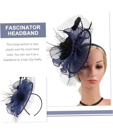 DOITOOL Tea Party Hat Womens Caps and Hats Bride Fascinator Floral Supplies Halloween Cap Womens Hat Cocktail Tea Party Headband Woman Headband Vintage Top Hat Artificial Banquet Navy 30X28X10CM Navy - Buy Online on GoSupps.com