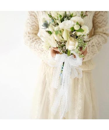 Nsilu Floral Lace Ribbon Trim - 1 Inch Wide White Fabric for Sewing, Crafts, Hair Bows, Gift Wrapping - 50 Yards - Buy Online on GoSupps.com