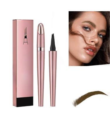 2024 New Magic Eyebrow Pencil 3D Waterproof Microblading Eyebrow Pencil Contouring Pen Magic Eyebrow Pencil Long-Lasting Natural Fine Stroke Eyebrow Pencil (Dark Brown)