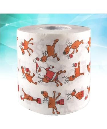 Christmas Toilet Paper Napkin Roll: Xmas Reindeer Roll Toilet Paper Napkin Elk Santa Claus Roll Hand Towels for Holiday Home Bathroom Supply - Buy Online on GoSupps.com