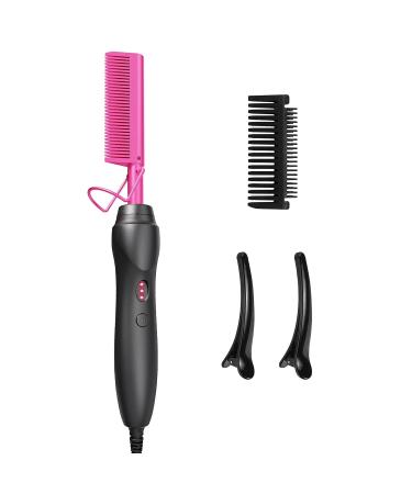 Hot Comb Hair Straightener - Ceramic Electric Hair Straightening Comb for Natural Black Hair & Wigs - Perfect Holiday Gift - 001Pink - Buy Online on GoSupps.com