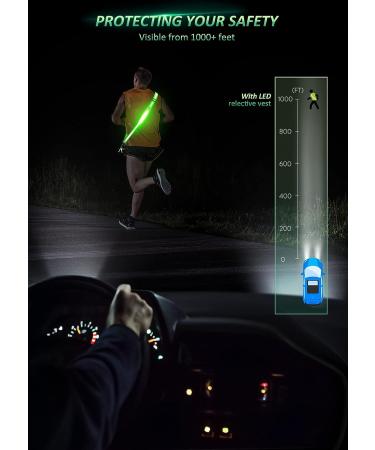 Ylzzrs LED Reflective Belt Sash Walking Gear Safety Lights for Walkers at Night High Visibility Safety Rechargeable Reflective Running Gear for Men Women Kids Night Dog Walking Gear Green - Buy Online on GoSupps.com
