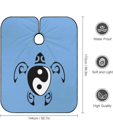 Sea Turtle Yin Yang Custom Barber Cape Waterproof Hair Cutting Capes Apron Accessories with Adjustable Snap Closure - Buy Online on GoSupps.com