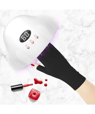 Muranana 2Pairs UV Gloves for Gel Nail Lamp UPF50+ UV Protection Gloves for Manicures Nail Art Skin Care Fingerless Anti UV Glove Protect Hands from UV Light(Black) 2 Pairs Black - Buy Online on GoSupps.com