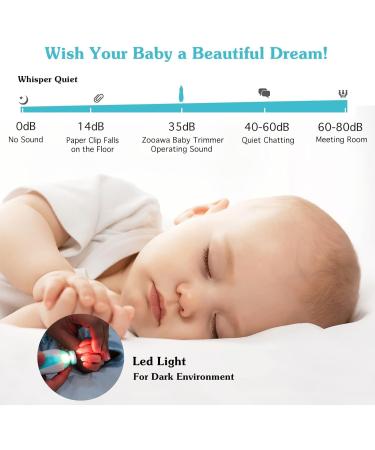 Zooawa Baby Nail Clipper 20 in 1 Electric Trimmer Kit for Newborns, Infants, Toddlers and Adults - Nail File with 12 Replacement Pads - Blue - Buy Online on GoSupps.com