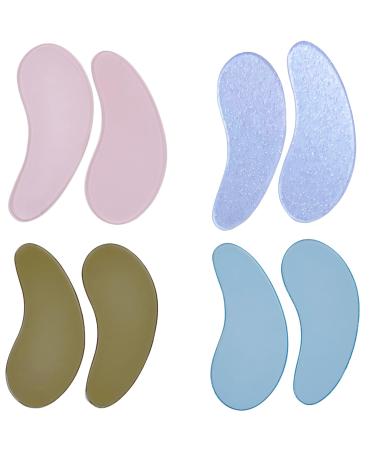 Under Eye Patches For Lash Lift Eyelash Extension Durable Gel Eye Pads Separate Upper & Lower Lashes Sticky Gel Eye Patch - Moon Shape Fit Eyelids Eyelash Mask Cover 4 Colors
