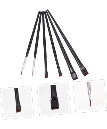 DRESSOOS 6pcs Eyeliner Makeup Brush Eye Shadow Eyeliner Wands Eye Brush Rayon Wooden Handle Black - Buy Online on GoSupps.com