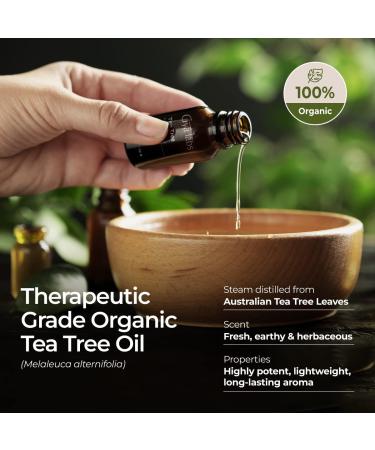 Gya Labs Organic Tea Tree Oil - 10ml (Pack of 1) for Skin, Hair, Face, Toenails, Scalp & Piercings - Australian Tea Tree Essential Oil - Buy Online on GoSupps.com