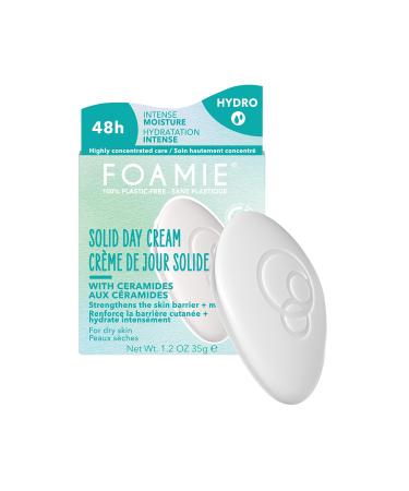 Foamie Solid Face and Eye Moisturizer - Face Moisturizer with 48h Hydration - Face Cream with Squalane and Ceramides 35g
